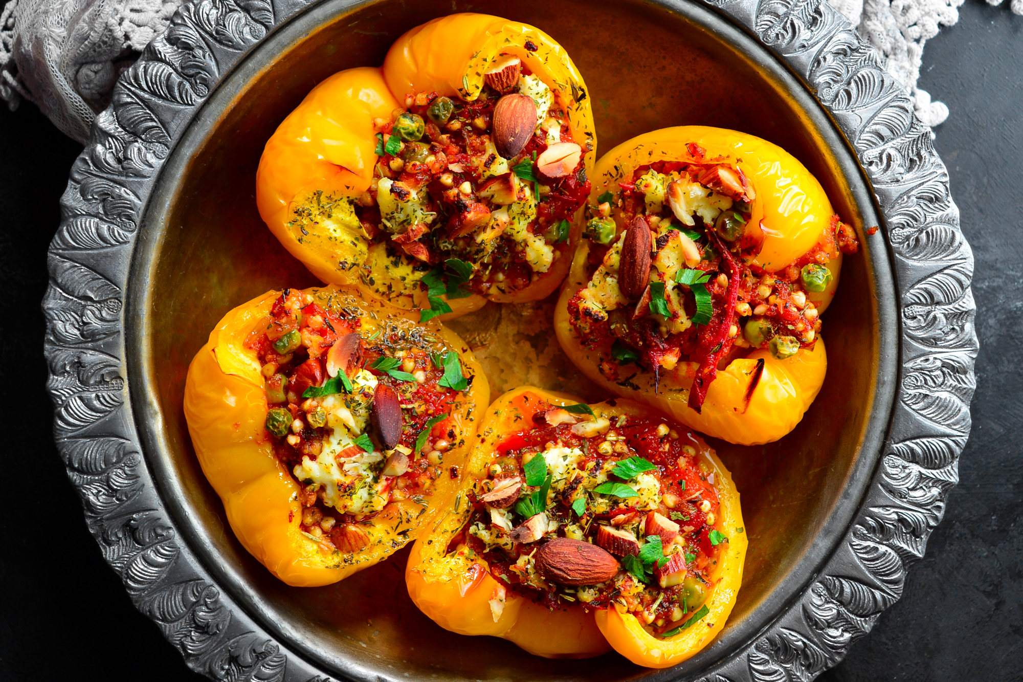 Meatless Stuffed Peppers - More Than Our Story