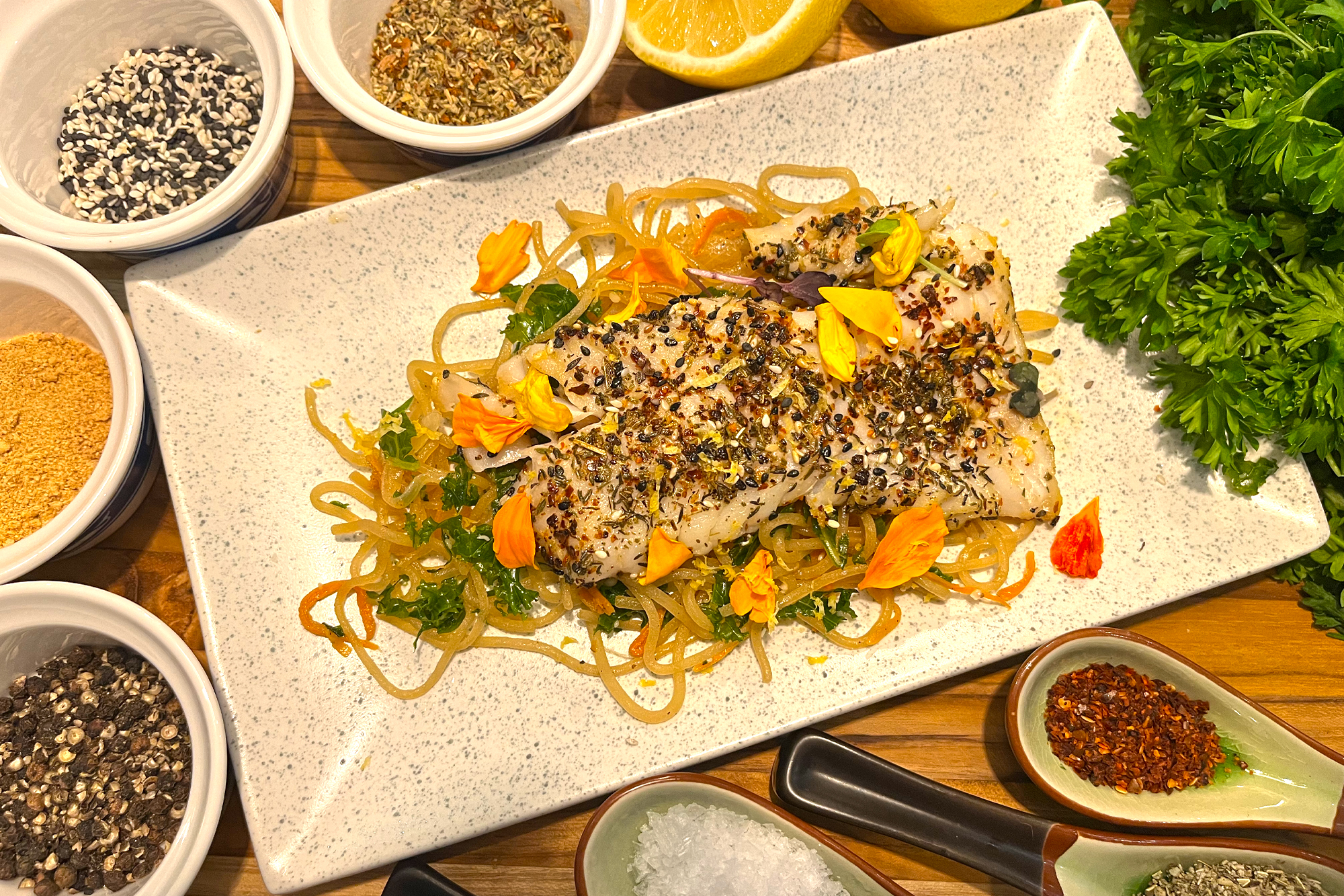 Icelandic Cod with Japchae - More Than Our Story