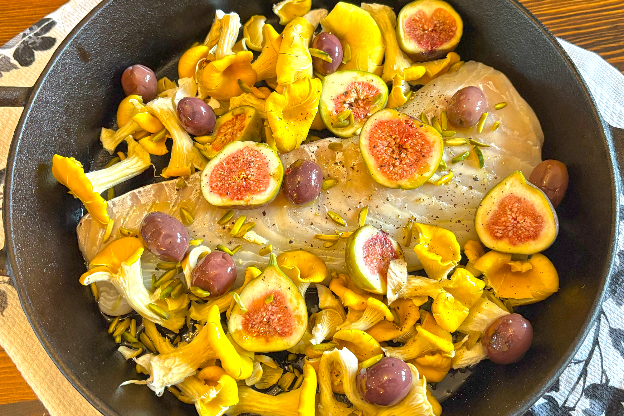 Roasted Cod Loin With Fig and Golden Mushrooms - More Than Our Story